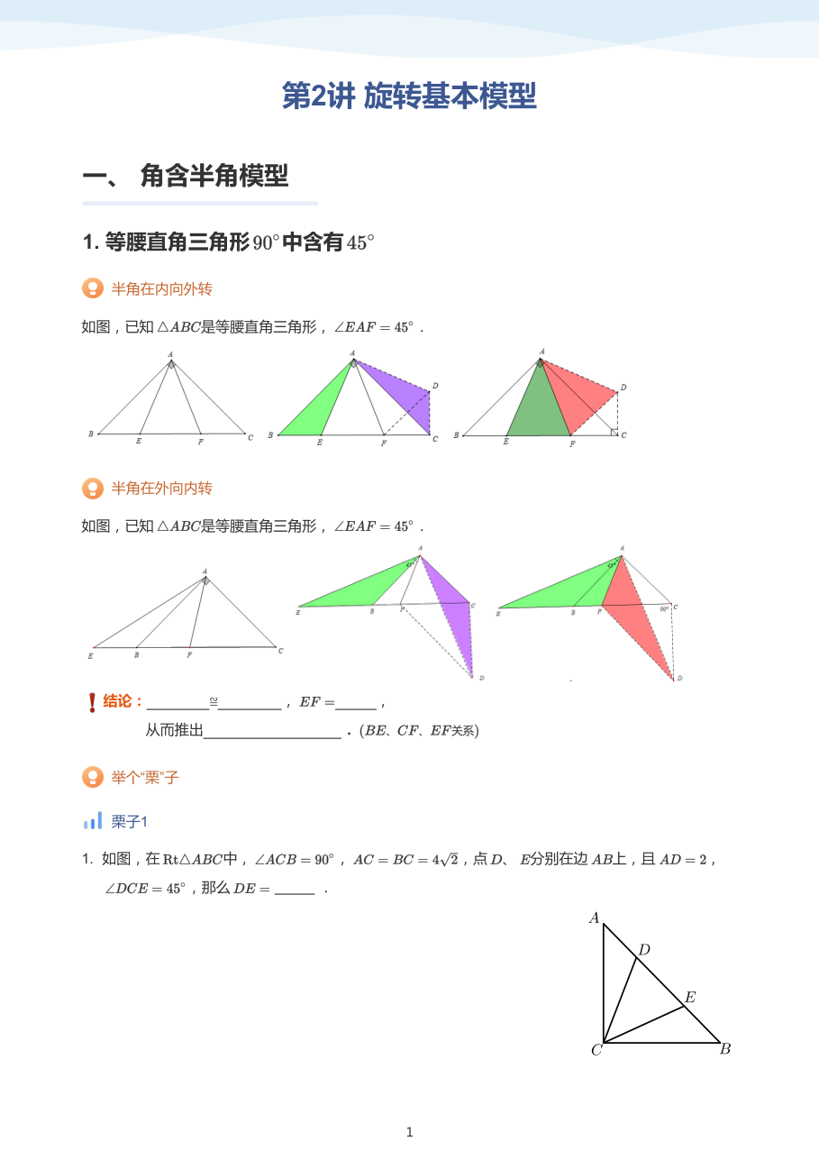 第2讲 旋转基本模型-讲义（学生版）.pdf 第 1 页